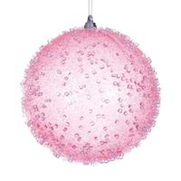 Vickerman 6" Pink Icy Sugar Ball Ornament (2 pack)