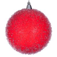 Vickerman 8" Red Icy Sugar Ball Ornament