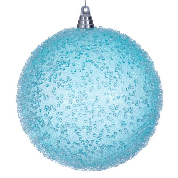 8" Baby Blue Icy Sugar Ball Ornament
