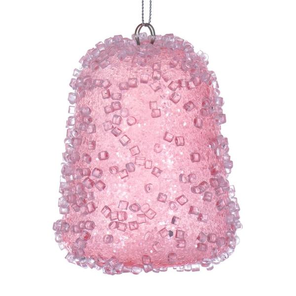 3.5" Pink Icy Sugar Gum Drop Ornament (3 Pack)