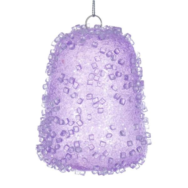3.5" Lavender Icy Sugar Gum Drop Ornament (3 Pack)