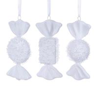 Vickerman 7-8" White Icy Sugar Candy Assortment Ornament (3 Pack)
