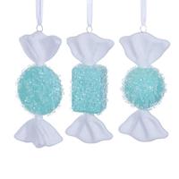 Vickerman 7-8" Seafoam Green Icy Sugar Candy Assortment Ornament (3 Pack)