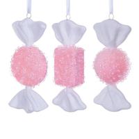 Vickerman 7-8" Pink Icy Sugar Candy Assortment Ornament (3 Pack)