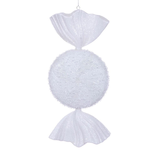 18" White Icy Sugar Candy Ornament
