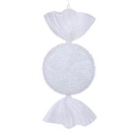 Vickerman 18" White Icy Sugar Candy Ornament