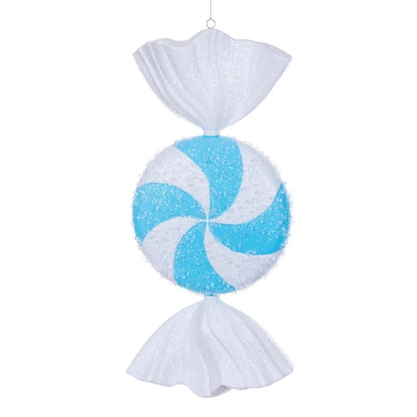 18" Baby Blue Icy Sugar Candy Ornament