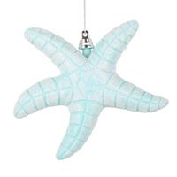 Vickerman 6.5" Seafoam Green Starfish Glitter Ornament (2 Pack)