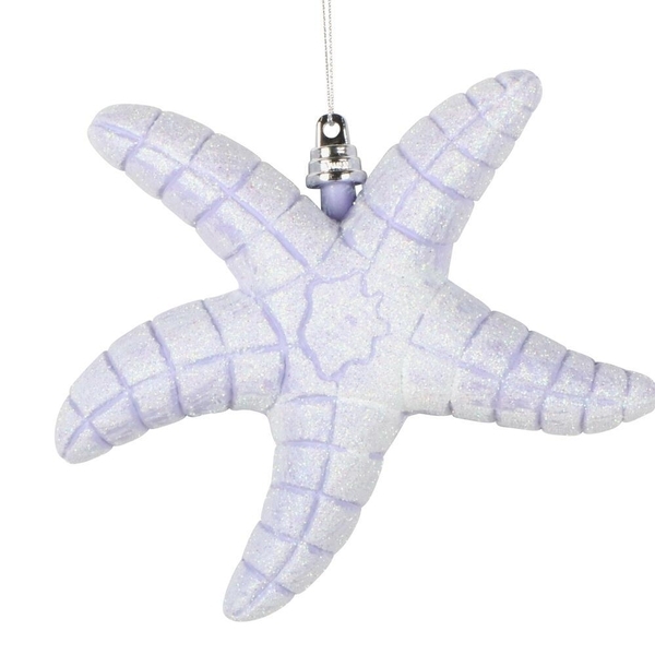 6.5" Purple Starfish Glitter Ornament (2 Pack)