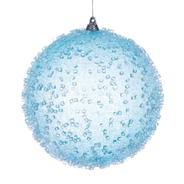 6" Baby Blue Icy Sugar Ball Ornament (2 pack)