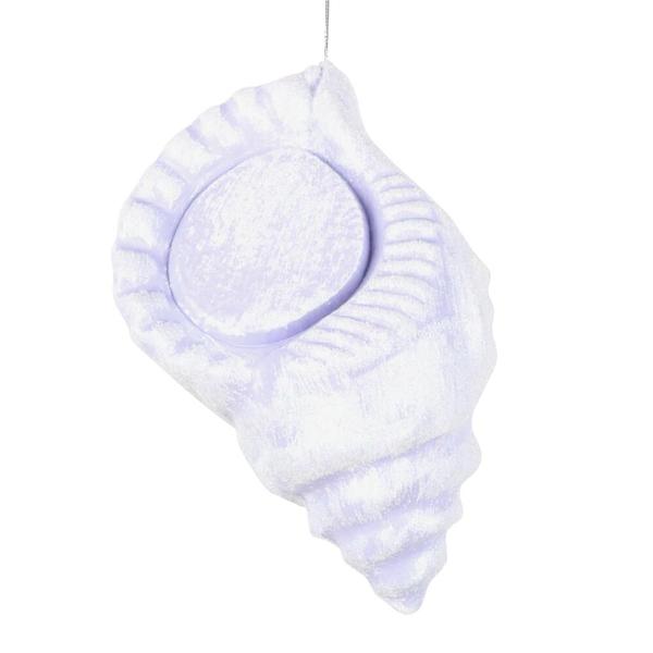 10" Purple Conch Shell Glitter Ornament
