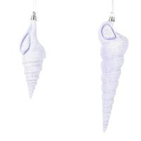 Vickerman 9" / 6.75" Purple Conical Shell Glitter Ornament (2 pack)