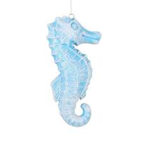 Vickerman 6.5" Turquoise Seahorse Glitter Ornament (2 pack)