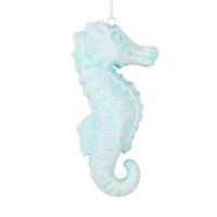Vickerman 6.5" Seafoam Green Seahorse Glitter Ornament (2 pack)