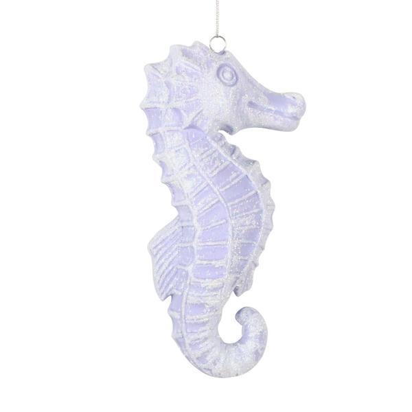 6.5" Purple Seahorse Glitter Ornament (2 pack)