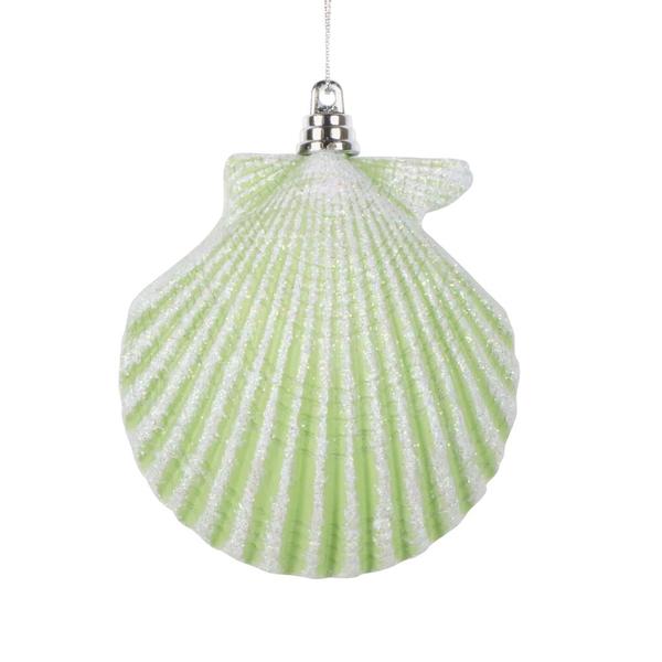 4" Celadon Green Seashell Ornament (3 pack)