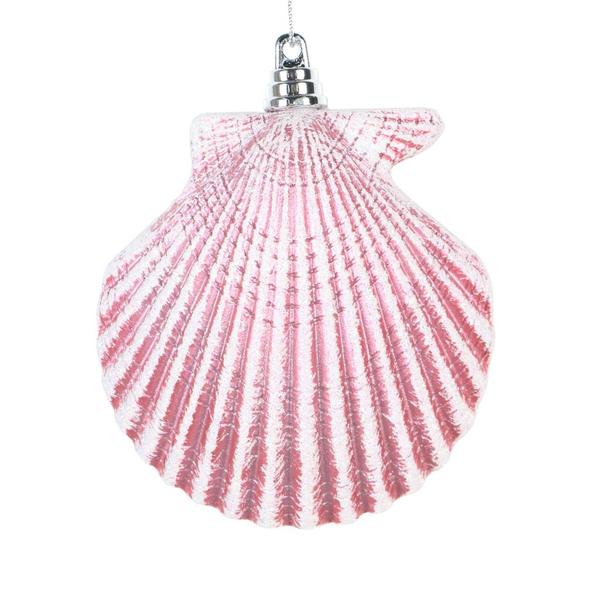 4" Pink Seashell Ornament (3 pack)