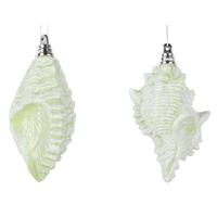 Vickerman 4" Celadon Conch Shell Glitter Ornament (4 pack)