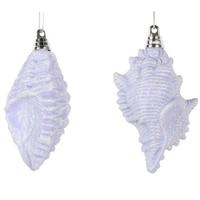 Vickerman 4" Lavender Conch Shell Glitter Ornament (4 pack)
