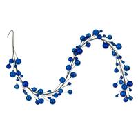 Vickerman 6' Blue Matte Shiny Pearl Ball Branch Wire Garland