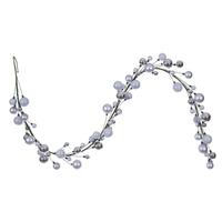 Vickerman 6' Silver Matte Shiny Pearl Ball Branch Wire Garland