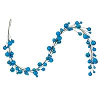Vickerman 6' Turquoise Matte Shiny Pearl Ball Branch Wire Garland