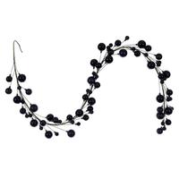 Vickerman 6' Black Matte Shiny Pearl Ball Branch Wire Garland
