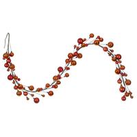 Vickerman 6' Burnish Orange Matte Shiny Pearl Ball Branch Wire Garland