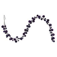 Vickerman 6' Plum Matte Shiny Pearl Ball Branch Wire Garland