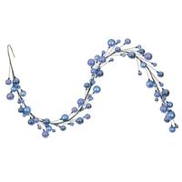 Vickerman 6' Periwinkle Matte Shiny Pearl Ball Branch Wire Garland