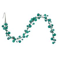 Vickerman 6' Teal Matte Shiny Pearl Ball Branch Wire Garland