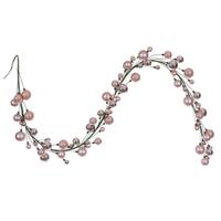 Vickerman 6'  Rose Gold Matte Shiny Pearl Ball Branch Wire Garland