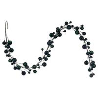 Vickerman 6' Midnight Green Matte Shiny Pearl Ball Branch Wire Garland