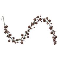 Vickerman 6' Mocha Matte Shiny Pearl Ball Branch Wire Garland