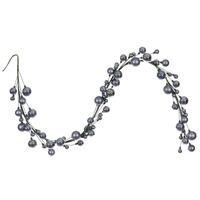 Vickerman 6' Pewter Matte Shiny Pearl Ball Branch Wire Garland