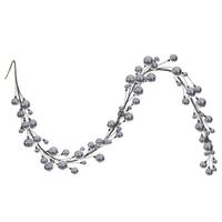Vickerman 6' Silver Matte Shiny Pearl Ball Branch Wire Garland