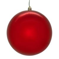 Vickerman 4" Red Shiny Seamless UV Drilled Christmas Ornament (6 Pack)