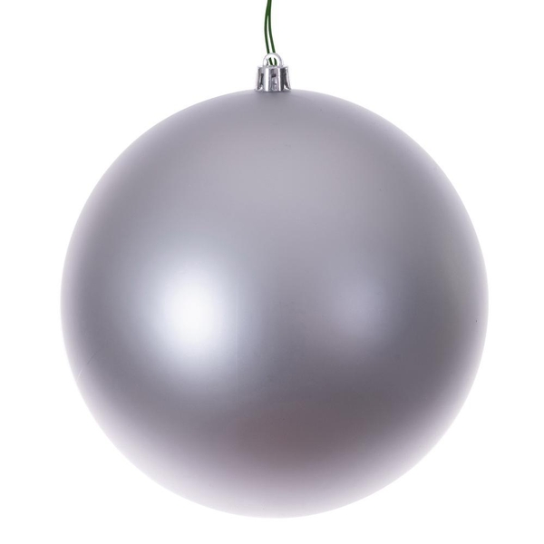 4" Silver Matte Seamless UV Drilled Christmas Ornament (6 Pack)