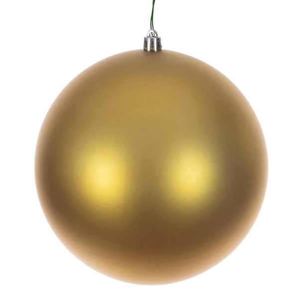 4" Gold Matte Seamless UV Drilled Christmas Ornament (6 Pack)