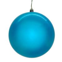 Vickerman 4" Turquoise Seamless UV Drilled Christmas Ornament (6 Pack)