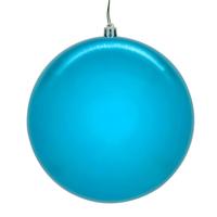 Vickerman 4" Turquoise Shiny Seamless UV Drilled Christmas Ornament (6 Pack)