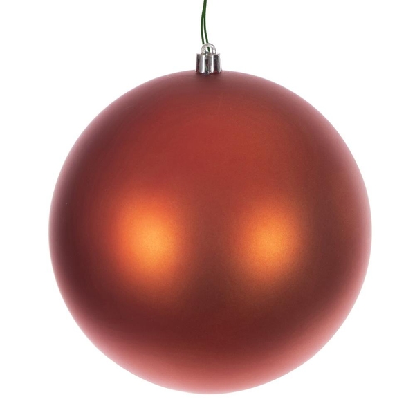 4" Burnish Orange Matte Seamless UV Drilled Christmas Ornament (6 Pack)