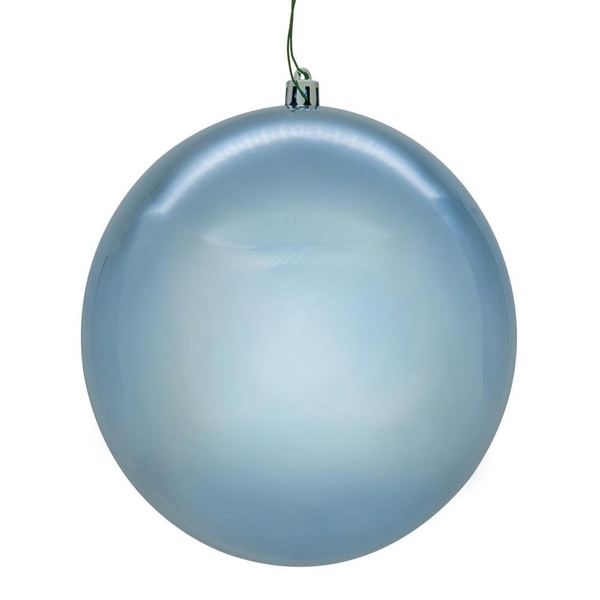 4" Periwinkle Shiny Seamless UV Drilled Christmas Ornament (6 Pack)