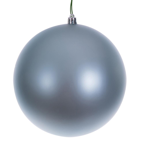 4" Baby Blue Matte Seamless UV Drilled Christmas Ornament (6 Pack)