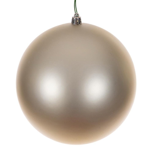 4" Champagne  Matte Seamless UV Drilled Christmas Ornament (6 Pack)