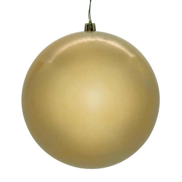 4" Champagne Pearl Ball Ornament (6 pack)