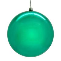 Vickerman 4" Teal Shiny Seamless UV Drilled Christmas Ornament (6 Pack)