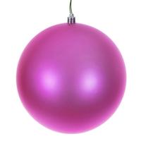 Vickerman 4" Hot Pink Matte Seamless UV Drilled Christmas Ornament (6 Pack)