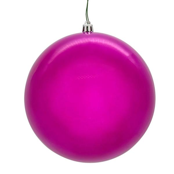 4" Hot Pink Pearl Ball Ornament (6 pack)