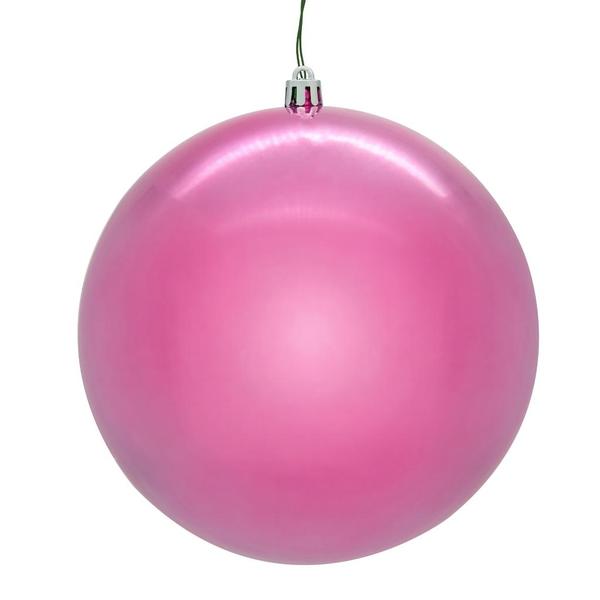 4" Pink Pearl Ball Ornament (6 pack)